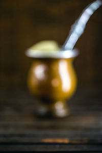 Close-up of lemon on table