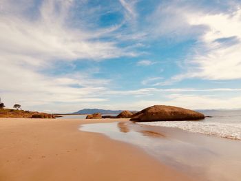 Scenic view of beach against sky