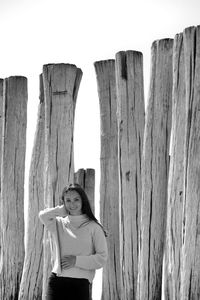 Woman posing outdoors