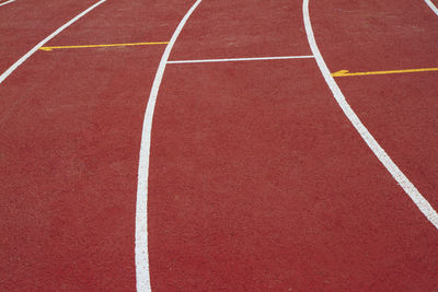 Close-up of running track