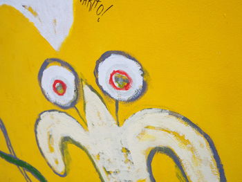 Close-up of yellow painted wall