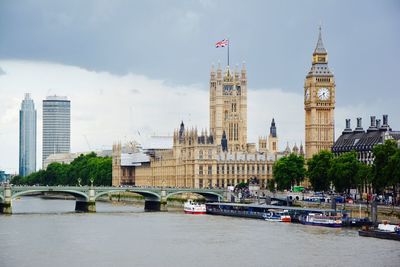 View of buildings against cloudy sky
