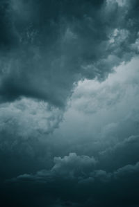 Low angle view of storm clouds in sky