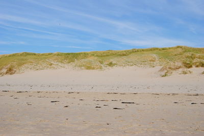 Scenic view of beach against sky