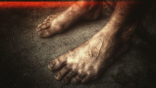 Low section of man legs