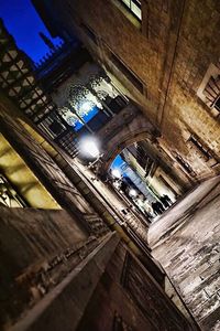 Low angle view of illuminated building