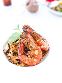 Close-up of food in plate on table