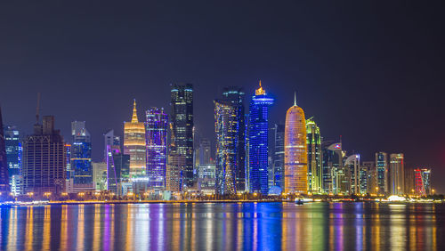 The skyline of the modern and high-rising city of doha in qatar, middle east. 