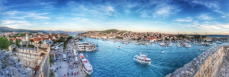 Panoramic picture of trogir in croatia 