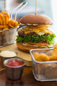 Close-up of food on table