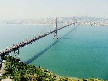 High angle view of april 25th bridge