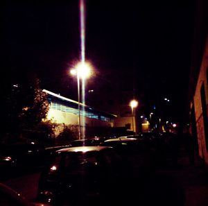Traffic on road at night