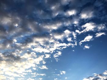 Low angle view of clouds in sky