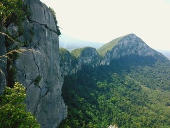 Scenic view of mountains against clear sky