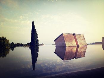 Reflection of buildings in water