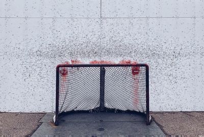 Worn hockey net