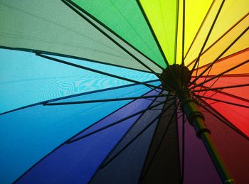 Low angle view of multi colored umbrella