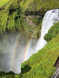 Scenic view of waterfall