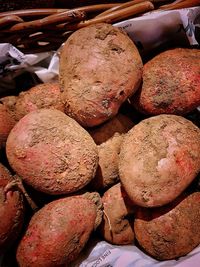 Full frame shot of breads for sale at market