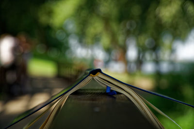 Notebook on the bench