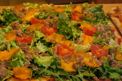 Close-up of salad served in plate