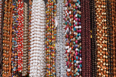 Full frame shot of multi colored decorations for sale in market