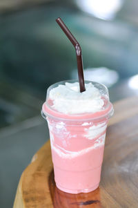 Close-up of drink on table