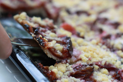 Close-up of food in baking tray