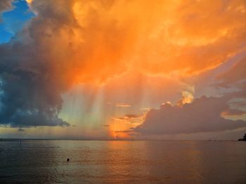 Scenic view of sea against sky at sunset