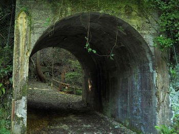 Arch bridge in abandoned building