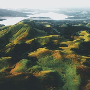 Aerial view of landscape against sky