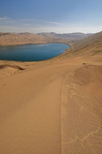 1191 south tip nuoertu lake-biggest in the badain jaran desert-seen from its western megadune-china.