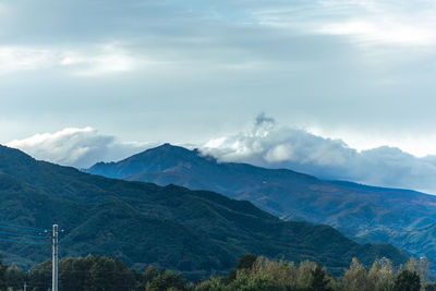 Scenic view of mountains against sky