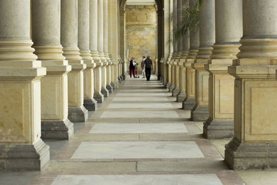 Colonnades in building