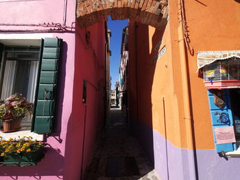 Alley amidst buildings in city