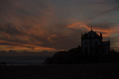View of church at sunset