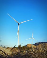 Wind turbines on landscape