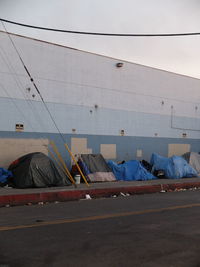 View of tent on cloudy day