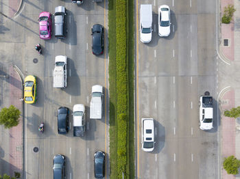 High angle view of traffic on road