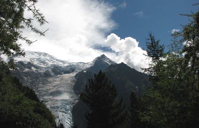 Scenic view of mountains against sky during winter