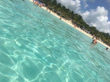 People swimming in pool