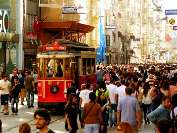 Group of people in city street