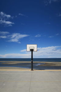 Scenic view of sea against blue sky