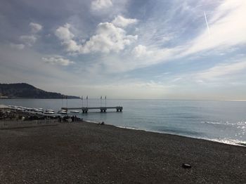 Scenic view of beach against sky