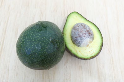 High angle view of fruits on table