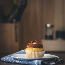 Close-up of cupcakes on table