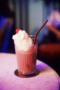 Close-up of drink on table