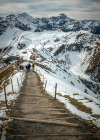 Scenic view of snowcapped mountains