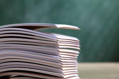 Close-up of book stack 