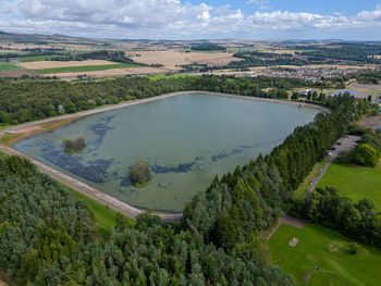 Aerial view of clatto reservoir